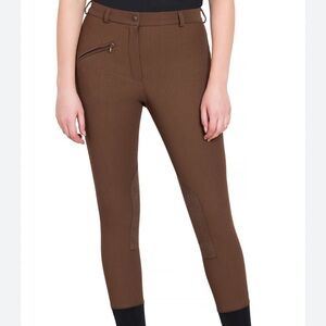 Tuffrider Ladies Ribb Knee Patch Breeches in chocolate